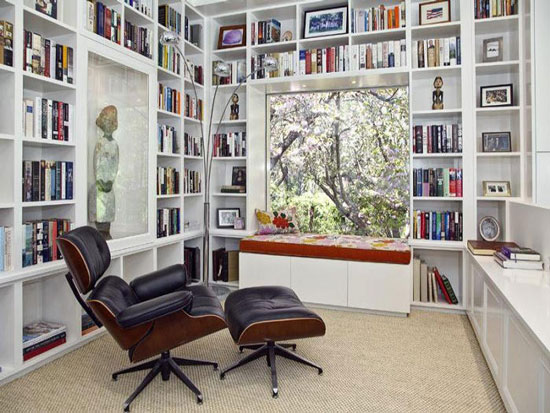 Home library with Eames chair